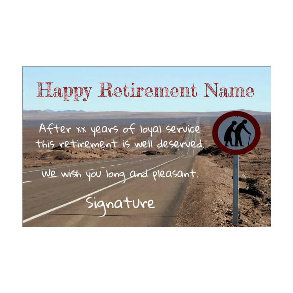 Card Congratulations Wishes Retirement Sky Road free template (card 2543)