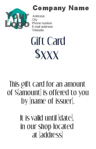 Card Gift White with photo template