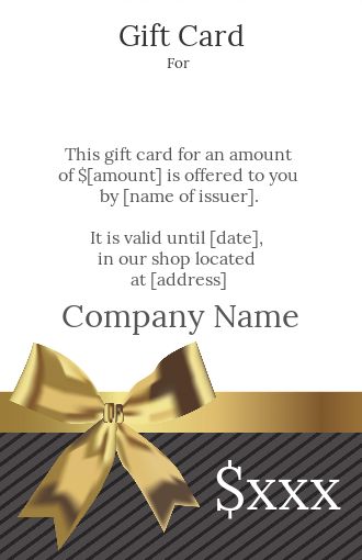 Card Gift Golden Black Grey template
