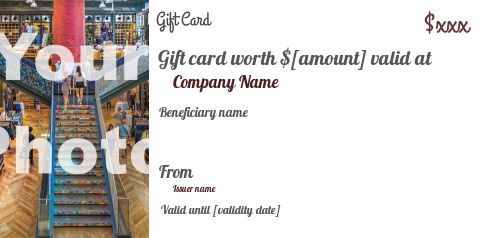 Card Gift White with photo template