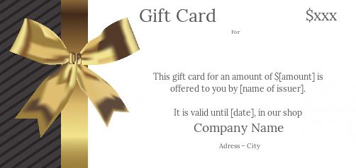 Card Gift Golden Black Grey template