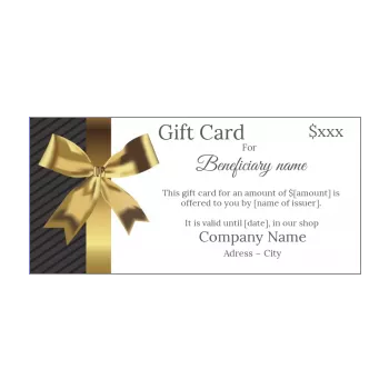 card gift golden black grey ribbon 