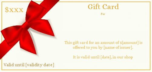 Card Gift Red Ribbon template
