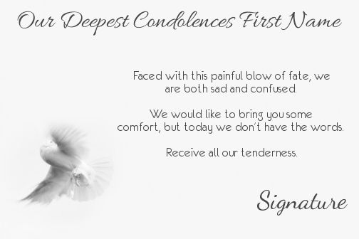 Card Condolences Bird White virtual free