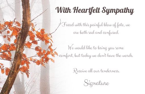 Card Condolences Orange Tree virtual free