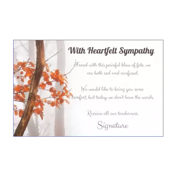 card condolences orange tree 