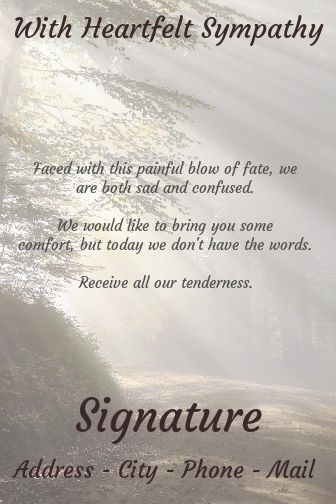 Card Condolences Forest Sun Tree free template