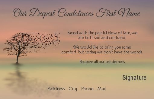 Card Condolences Orange Tree virtual free