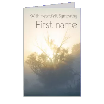 Card Condolences Tree Yellow virtual