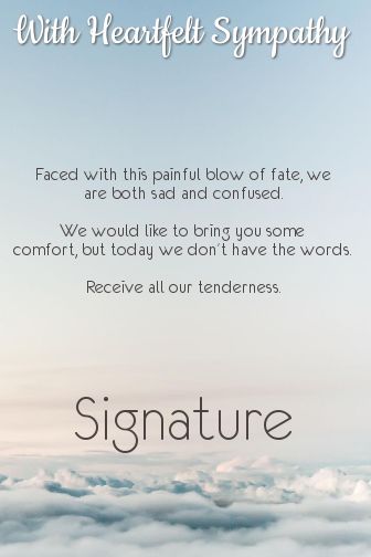 Card Condolences Blue Cloud free template