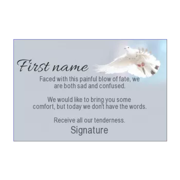 card condolences bird grey white 