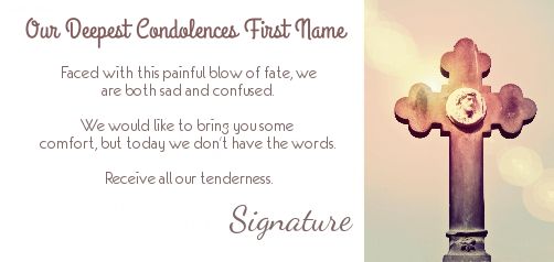 Card Condolences Brown Cross God free template