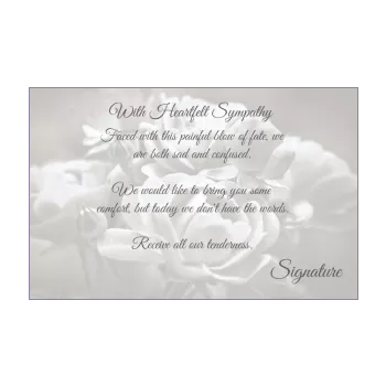card condolences grey rose white 