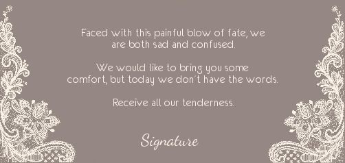 Card Condolences Brown Flower White free template