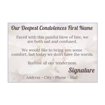card condolences flower orange 