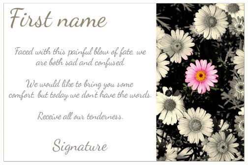 Card Condolences Flower Grey Rose free template