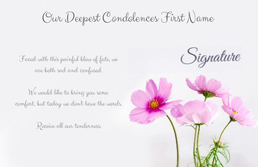 Card Condolences Flower Red Rose free template