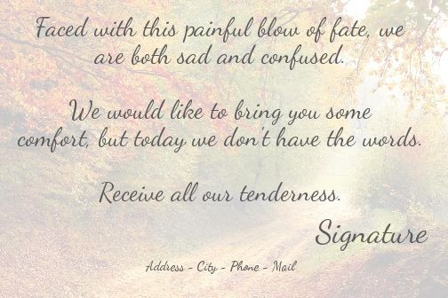 Card Condolences Forest Orange Tree virtual free