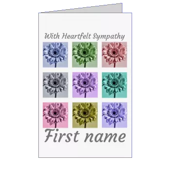 Card Condolences Flower Grey Mauve virtual
