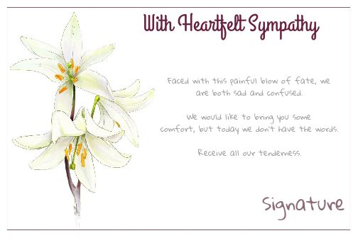 Card Condolences Flower White virtual free