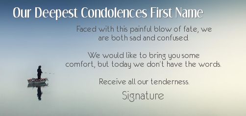 Card Condolences Blue Sea free template