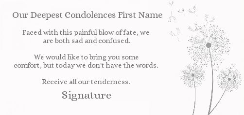 Card Condolences Flower Grey virtual free