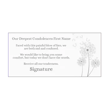 card condolences flower grey 