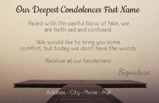 Card Condolences Brown Sea free template