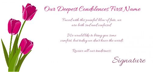 Card Condolences Flower Mauve Rose free template