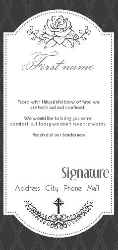 Card Condolences Elegant Flower Grey free template