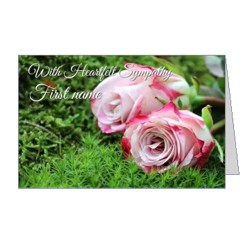 Card Condolences Flower Green Rose template