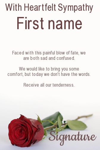 Card Condolences Flower Red Rose virtual free