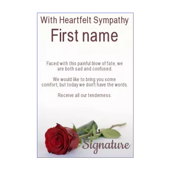 card condolences flower red rose 