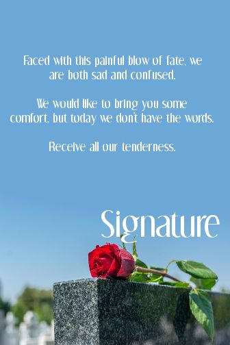 Card Condolences Blue Flower Rose free template