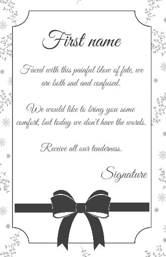 Card Condolences Black Ribbon virtual free