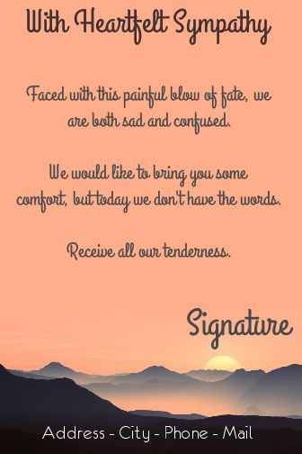 Card Condolences Orange Sun virtual free