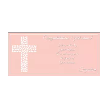 card congratulations baptism heart cross girl rose 