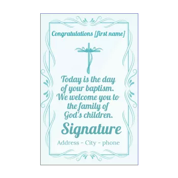 card congratulations baptism blue boy cross 