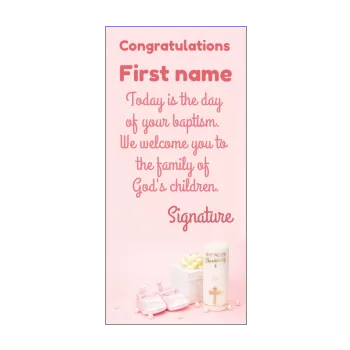 card congratulations baptism gift candle girl rose shoe 