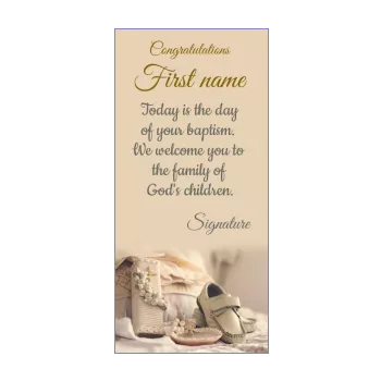 card congratulations baptism cross shoe 