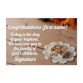 card congratulations baptism brown cross 