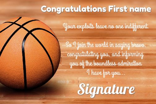 Card Congratulations Basket Brown Sport free template