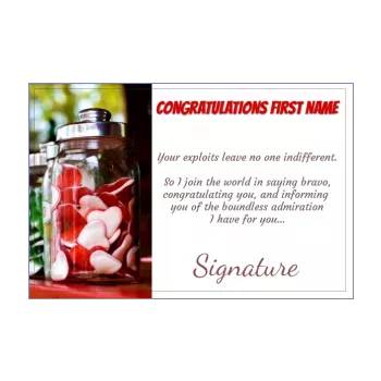 card congratulations candy red 