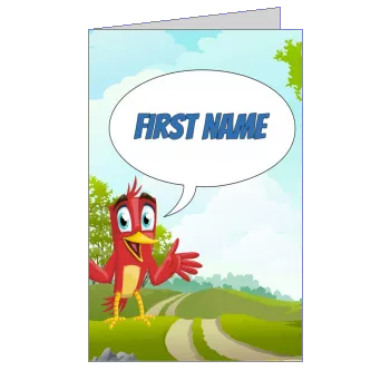 Card Congratulations Bird Blue Drawing template