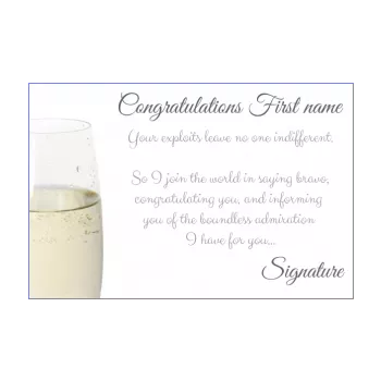 card congratulations champagne white 