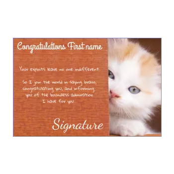 card congratulations cat brown 