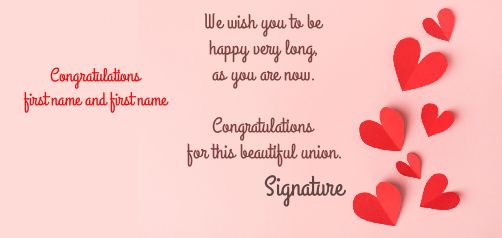 Wedding Card Congratulations Heart Red free template