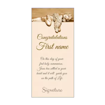 card congratulations communion angel brown 