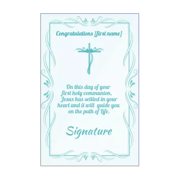 card congratulations communion blue boy elegant 