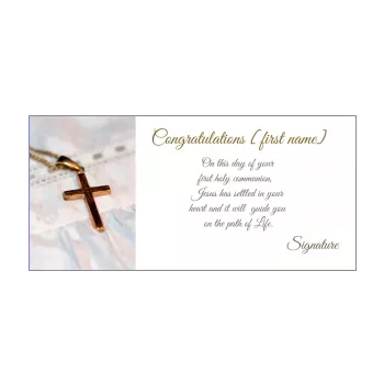 card congratulations communion white cross 